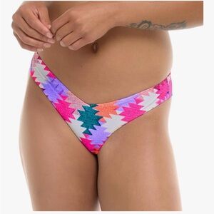 NWT Body Glove Pink and Purple Geometric Kendal Bikini Bottom XLl